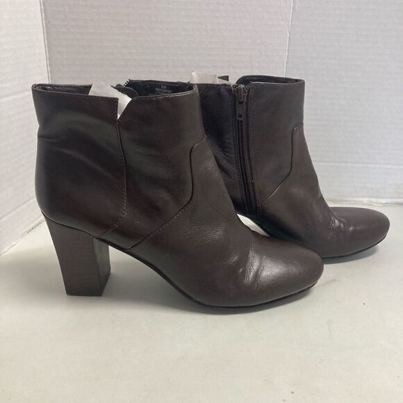 Leather Upper‎ NINE WEST Women’s Brown Ankle Boots Size8M - Picture 9 of 12
